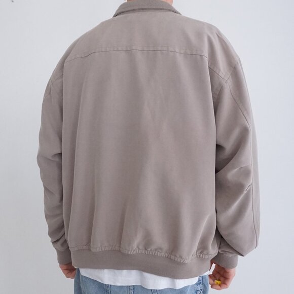 Vintage '90S Cutter And Buck Taupe Citation X Jet Zip Up Bomber Jacket Large - Picture 2 of 9